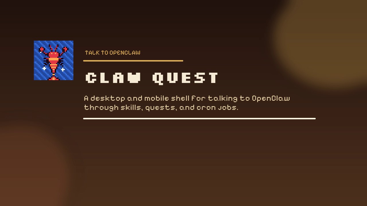 ClawQuest desktop and mobile product interface